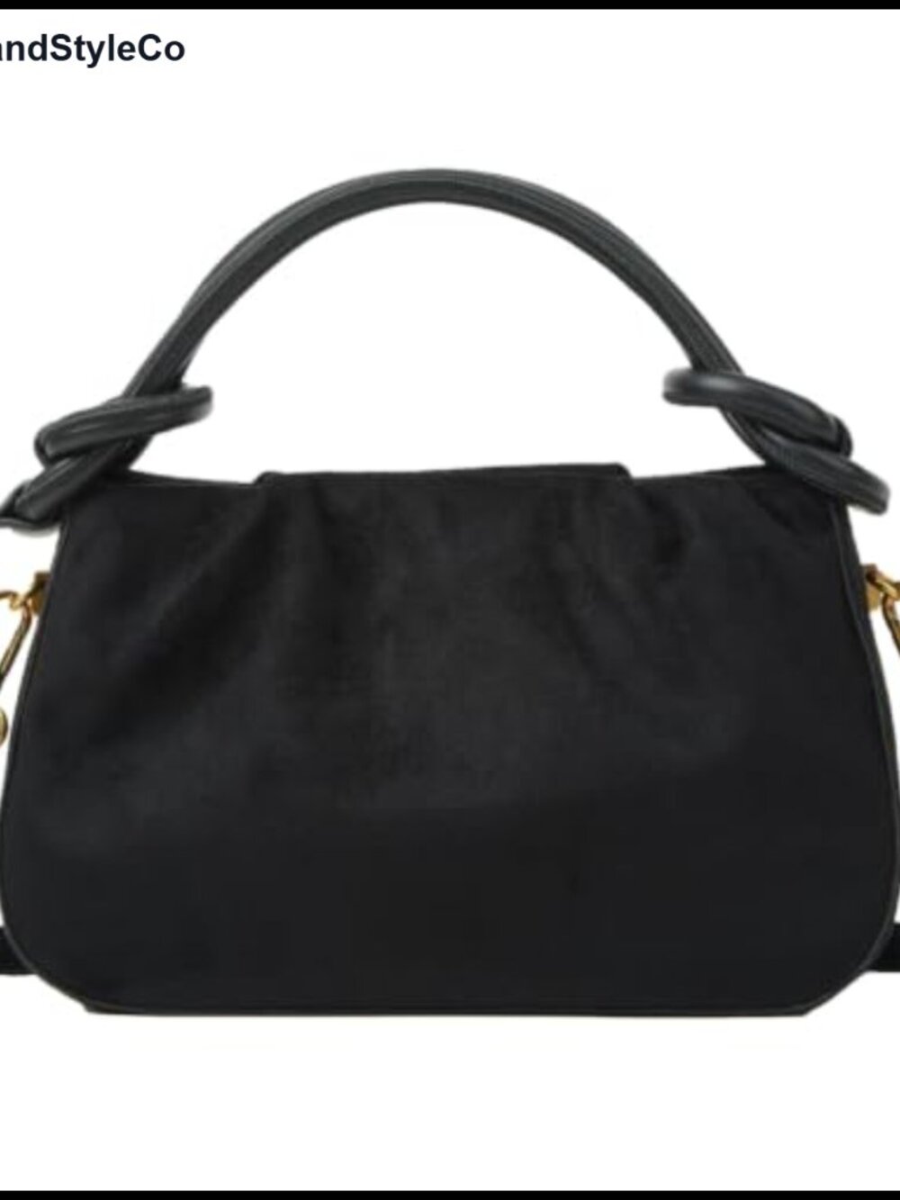 Faux Suede Mini Crossbody Bag Ruched Retro Square Top Handle Purse